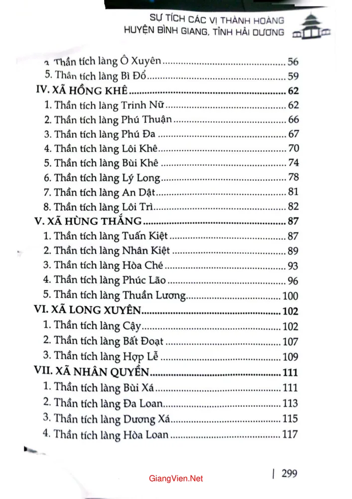 Trang 2 - Ảnh minh họa nội dung sách Sự tích các vị Thành hoàng huyện Bình Giang, tỉnh Hải Dương