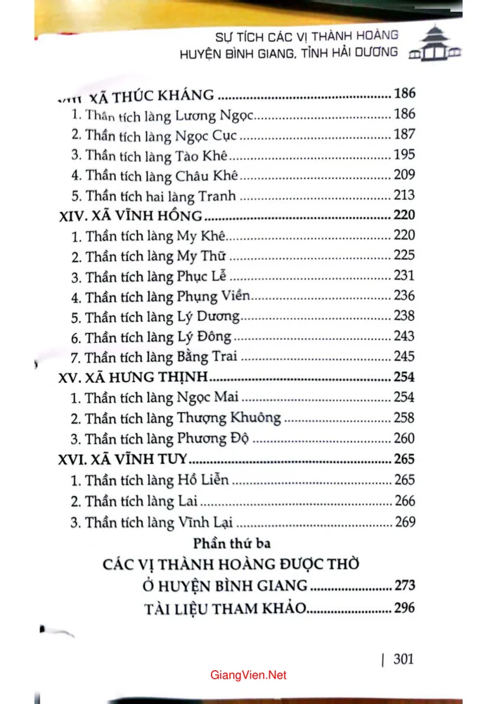 Trang 4 - Ảnh minh họa nội dung sách Sự tích các vị Thành hoàng huyện Bình Giang, tỉnh Hải Dương