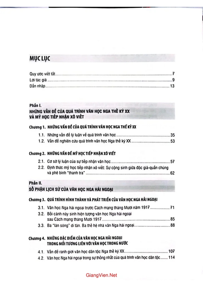 Trang 1 - Ảnh minh họa nội dung sách Văn học Nga hải ngoại