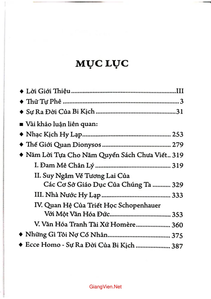 Trang 1 - Ảnh minh họa nội dung sách Sự ra đời của bi kịch