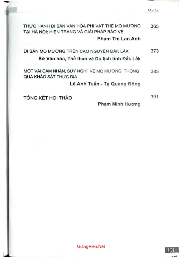 Trang 5 - Ảnh minh họa nội dung sách Kỷ yếu Hội thảo quốc tế Mo Mường và những hình thức nghi lễ tín ngưỡng tương đồng trên thế giới