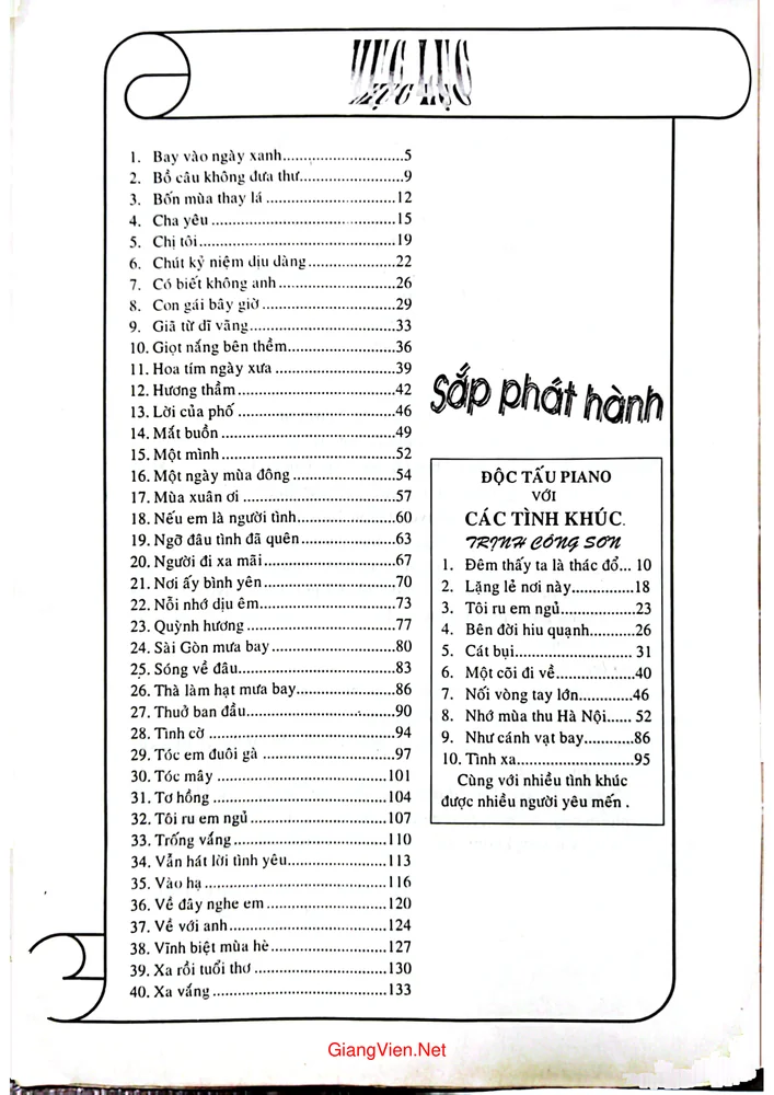 Trang 1 - Ảnh minh họa nội dung sách Độc tấu Piano với các ca khúc Việt Nam đang được yêu thích nhất, Tập 2