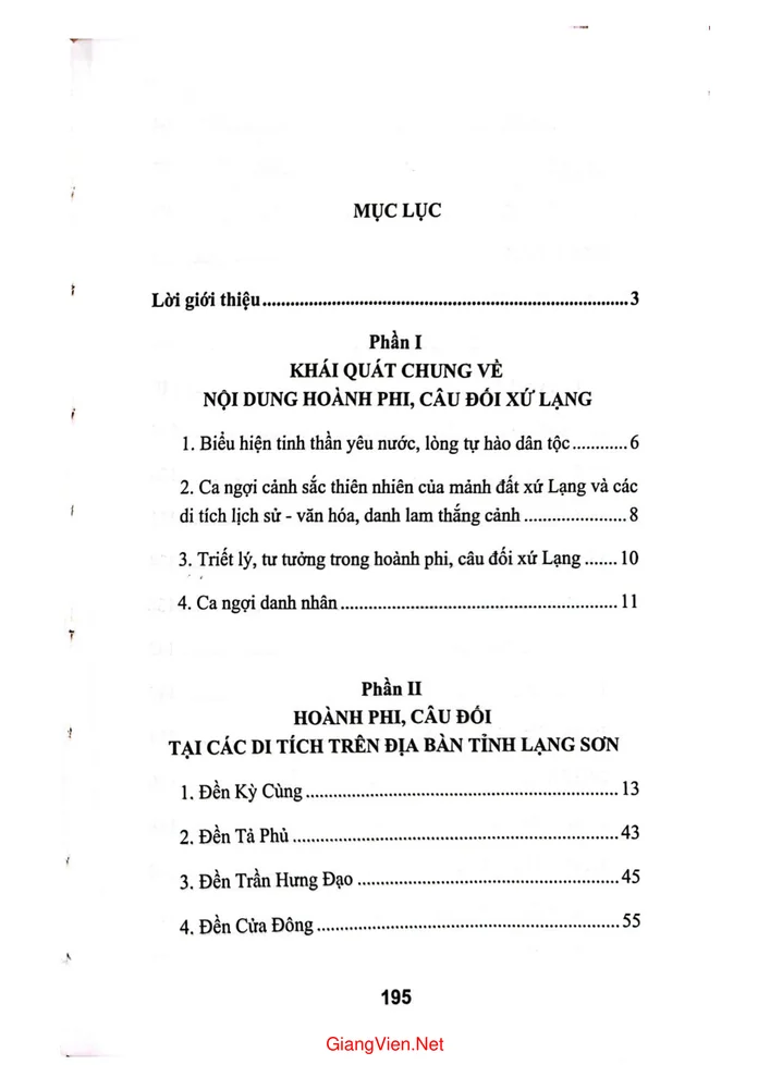Trang 1 - Ảnh minh họa nội dung sách Hoành phi câu đối xứ Lạng