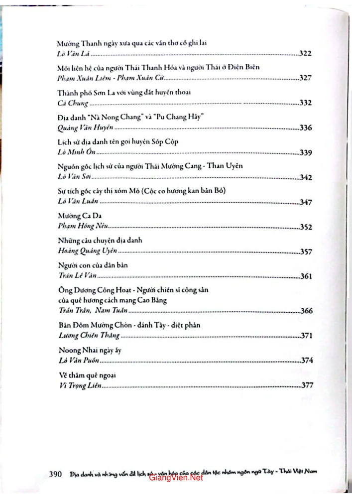 Trang 4 - Ảnh minh họa nội dung sách Địa danh và những vấn đề lịch sử văn hóa của các dân tộc nhóm ngôn ngữ Tày - Thái Việt Nam