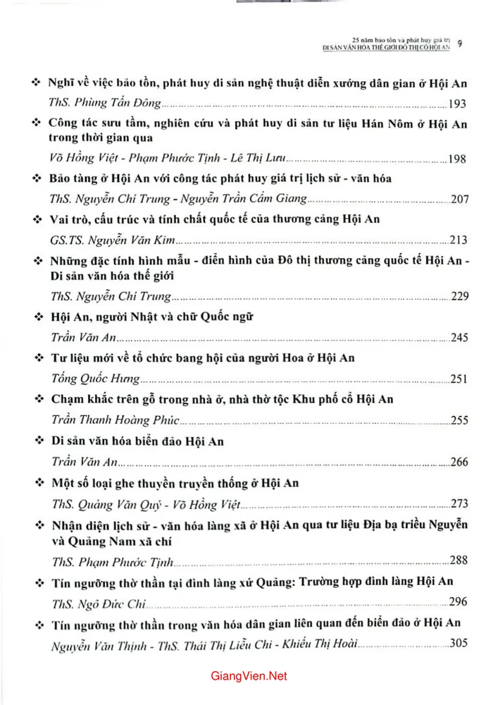 Trang 3 - Ảnh minh họa nội dung sách Di sản Hội An 25 năm bảo tồn và phát huy giá trị