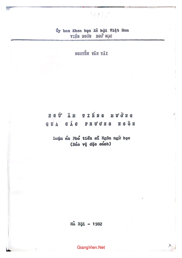 Ngữ âm tiếng Mường qua các phương ngôn
