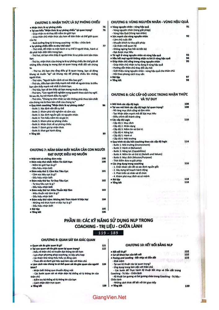 Trang 2 - Ảnh minh họa nội dung sách Làm chủ phương pháp NLP trong coaching  - trị liệu - chữa lành