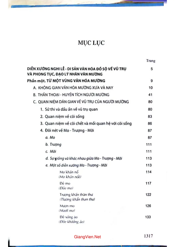 Trang 1 - Ảnh minh họa nội dung sách Đẻ đất đẻ nước và phong tục đạo lý nhân văn Mường