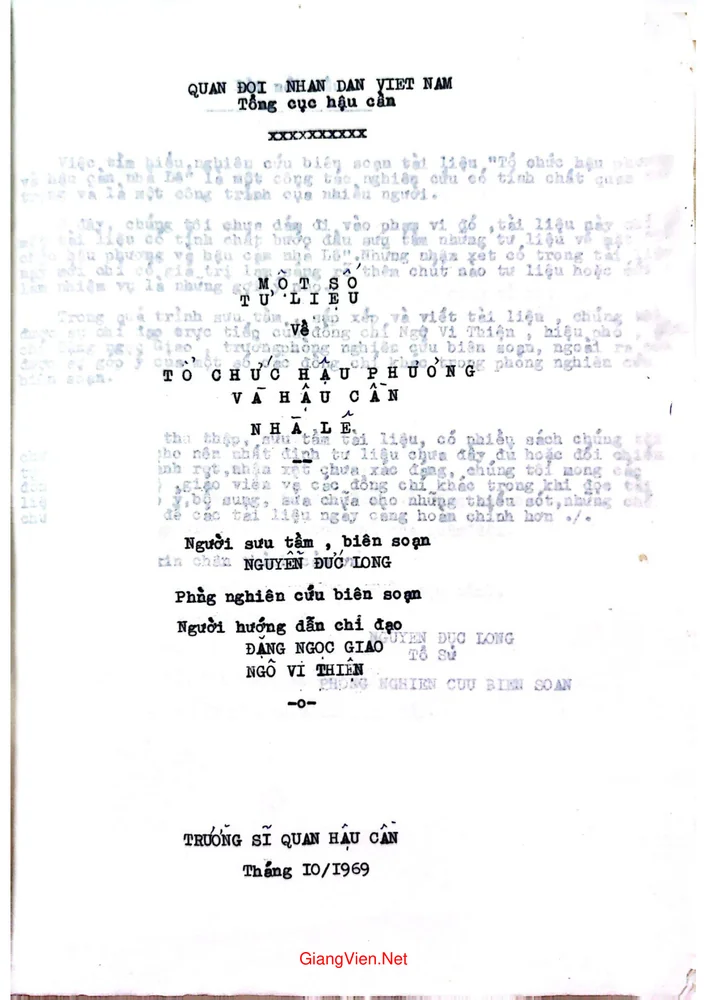 Một số tư liệu về tổ chức hậu phương và hậu cần nhà Lê