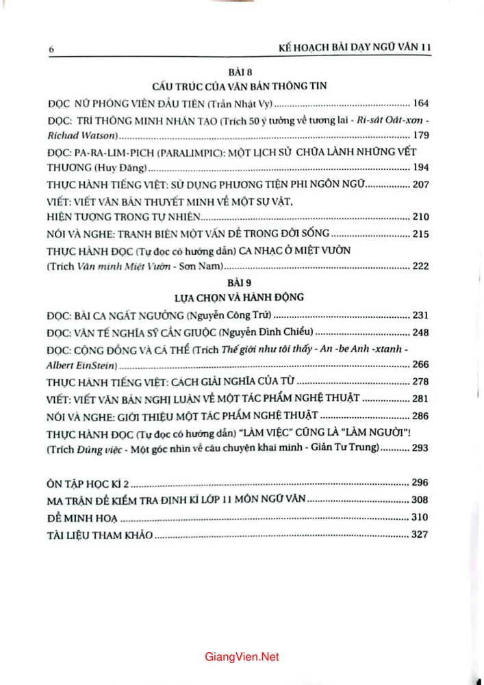 Trang 2 - Ảnh minh họa nội dung sách Kế hoạch bài dạy ngữ văn 11