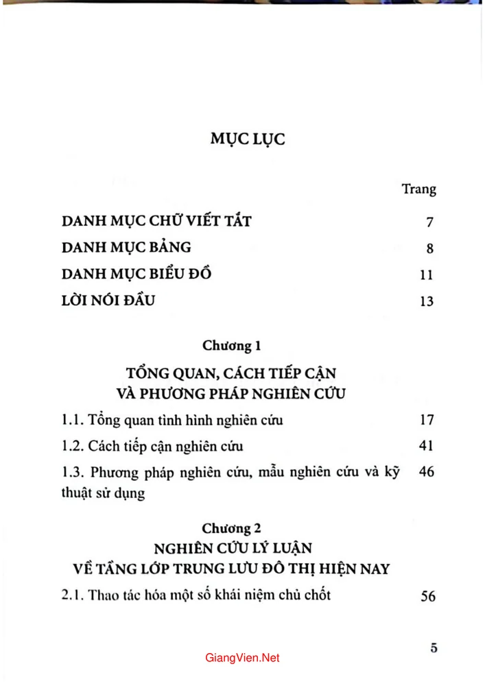 Trang 1 - Ảnh minh họa nội dung sách Nhận diện tầng lớp trung lưu đô thị hiện nay