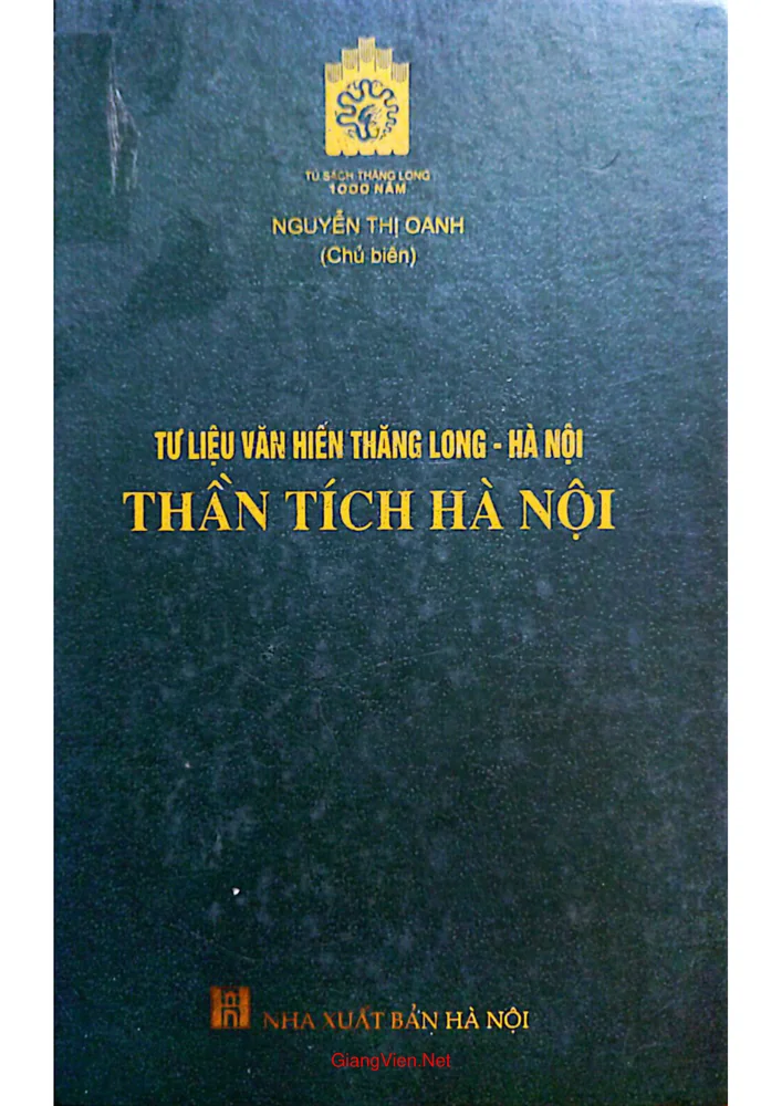 Tư liệu văn hiến Thăng Long thần tích Hà Nội