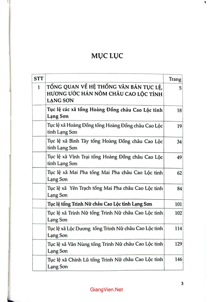 Trang 1 - Ảnh minh họa nội dung sách Di văn hán nôm tỉnh Lạng Sơn châu Cao Lộc, tục lệ hương ước