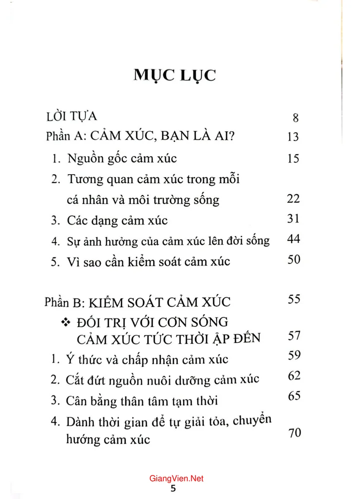 Trang 1 - Ảnh minh họa nội dung sách Bí quyết kiểm soát cảm xúc