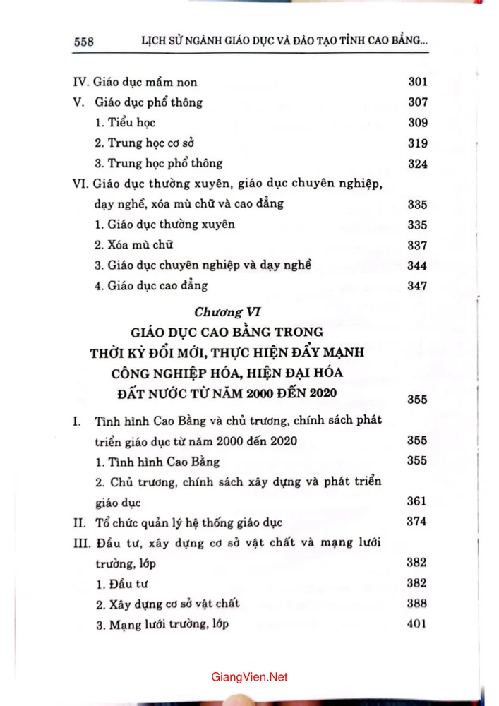 Trang 4 - Ảnh minh họa nội dung sách Lịch sử ngành giáo dục và đào tạo tỉnh Cao Bằng 1945 - 2020