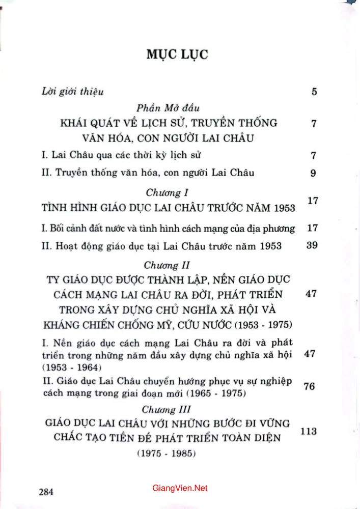 Trang 1 - Ảnh minh họa nội dung sách Lịch sử Giáo dục và đào tạo tỉnh Lai Châu 1953 - 2018