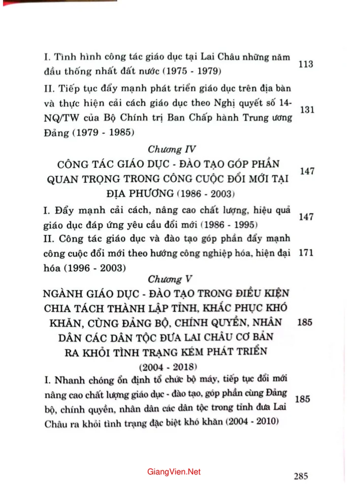 Trang 2 - Ảnh minh họa nội dung sách Lịch sử Giáo dục và đào tạo tỉnh Lai Châu 1953 - 2018