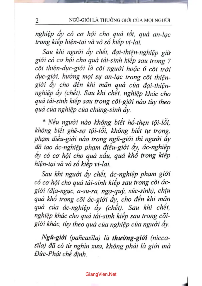 Trang 2 - Ảnh minh họa nội dung sách Ngũ giới là thường giới của mọi người