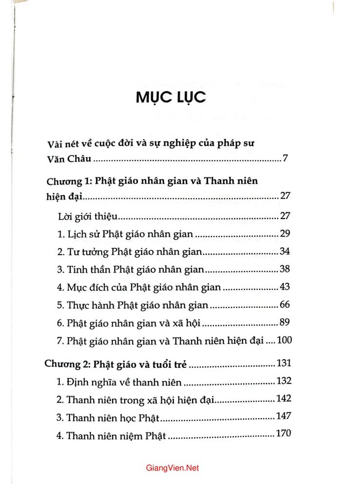 Trang 1 - Ảnh minh họa nội dung sách Phật giáo nhân gian và thanh niên hiện đại