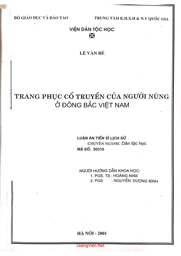 Trang phục cổ truyền của người Nùng ở Đông Bắc Việt Nam