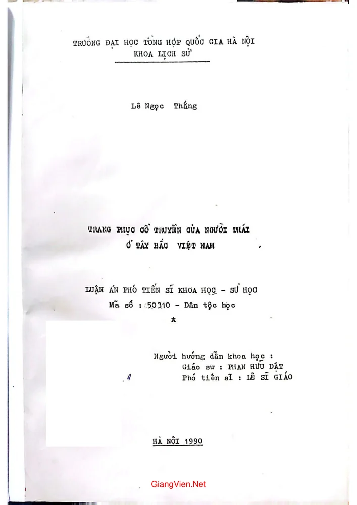 Trang phục cổ truyền của người Thái Tây Bắc Việt Nam