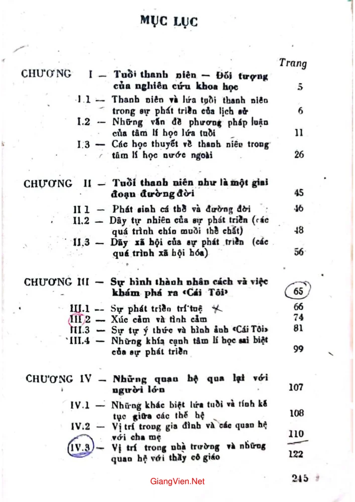 Trang 1 - Ảnh minh họa nội dung sách Tâm lý học thanh niên