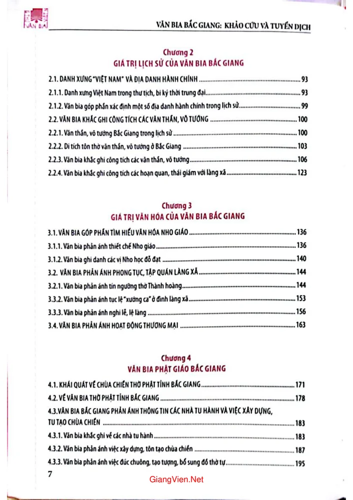 Trang 2 - Ảnh minh họa nội dung sách Văn bia Bắc Giang