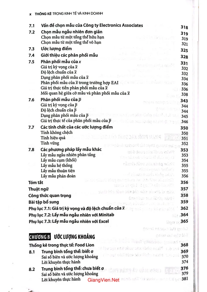 Trang 5 - Ảnh minh họa nội dung sách Thống kê trong kinh tế và kinh doanh 
