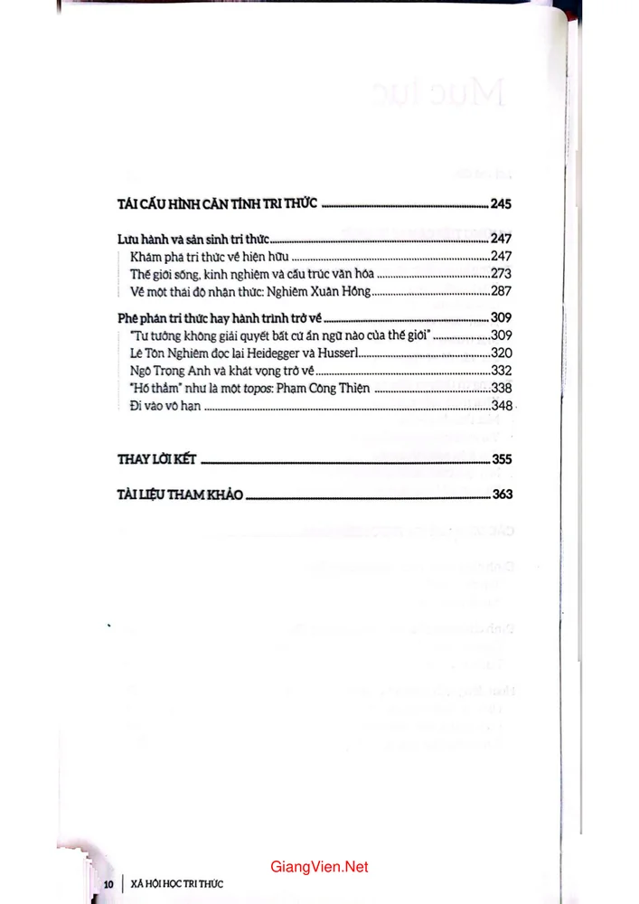 Trang 2 - Ảnh minh họa nội dung sách Xã hội học tri thức