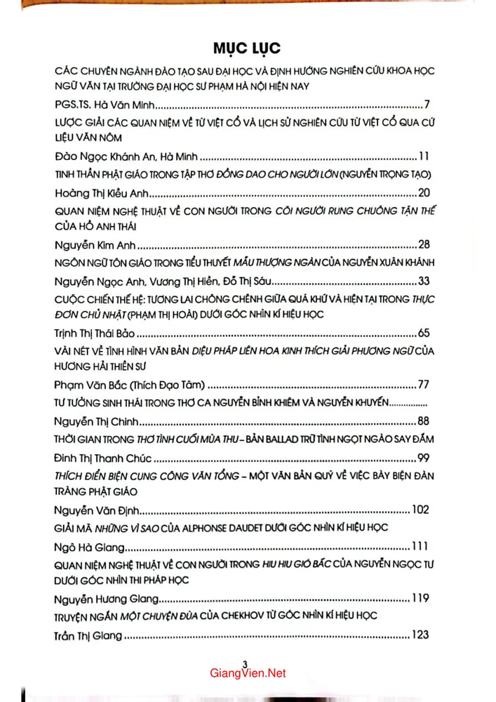 Trang 1 - Ảnh minh họa nội dung sách Tuyển tập công trình nghiên cứu ngữ văn học tập 6