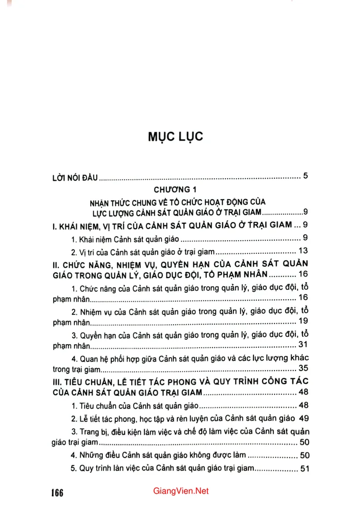 Trang 1 - Ảnh minh họa nội dung sách Cẩm namg nghiệp vụ dành cho cảnh sát quản giáo ở trại giam thuộc Bộ Công an