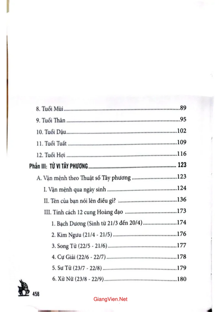 Trang 2 - Ảnh minh họa nội dung sách Alamanach sách lịch tử vi