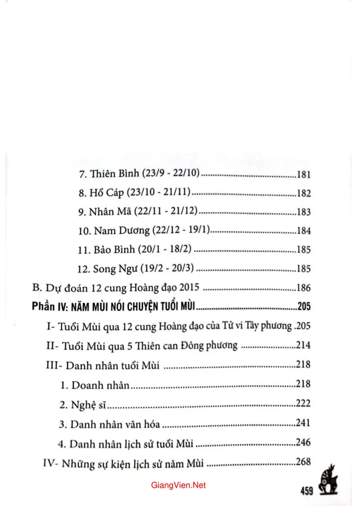 Trang 3 - Ảnh minh họa nội dung sách Alamanach sách lịch tử vi