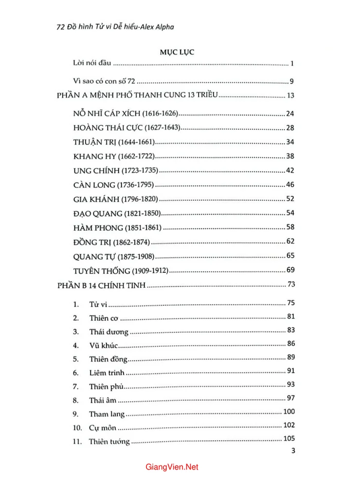 Trang 1 - Ảnh minh họa nội dung sách 72 đồ hình tử vi dễ hiểu