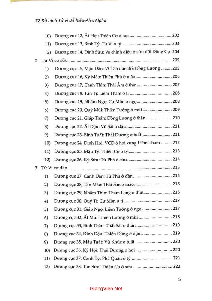 Trang 3 - Ảnh minh họa nội dung sách 72 đồ hình tử vi dễ hiểu