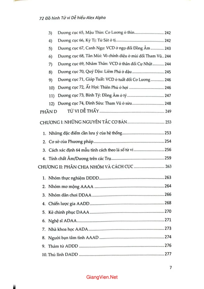 Trang 5 - Ảnh minh họa nội dung sách 72 đồ hình tử vi dễ hiểu