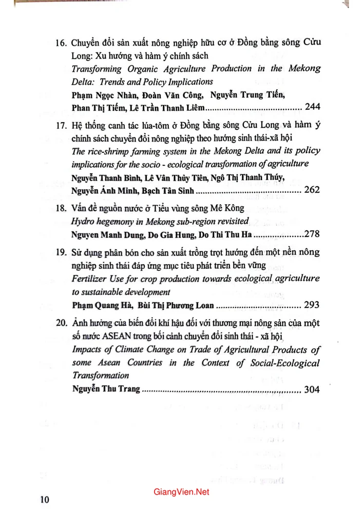 Trang 4 - Ảnh minh họa nội dung sách Sản xuất nông nghiệp ở Việt Nam từ cách tiếp cận chuyển đổi sinh thái - xã hội. Cơ hội thách thức và hàm ý chính sách