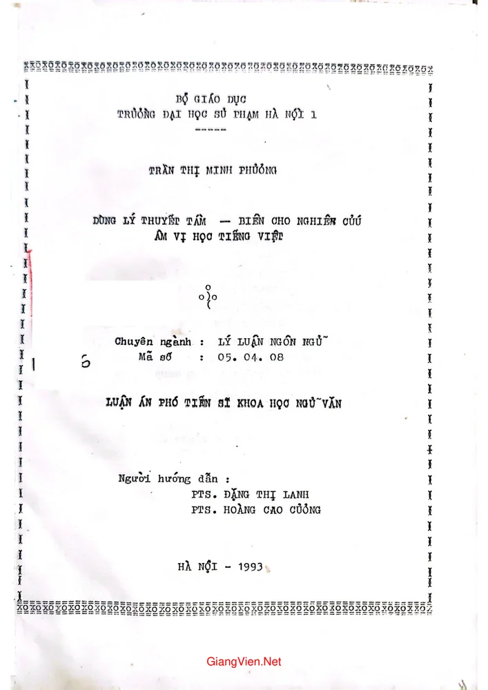 Dùng lý thuyết tâm - biên cho nghiên cứu âm vị học tiếng Việt