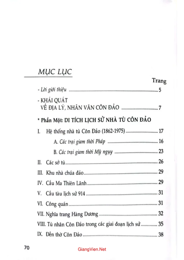 Trang 1 - Ảnh minh họa nội dung sách Sơ lược về khu di tích lịch sử Côn Đảo và những truyền thuyết