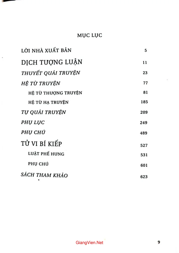 Trang 1 - Ảnh minh họa nội dung sách Dịch tượng luận tử vi bí kiếp