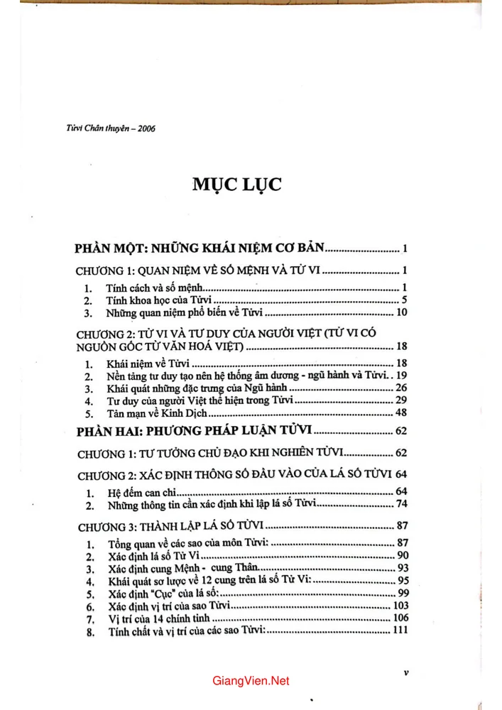 Trang 1 - Ảnh minh họa nội dung sách Tủ vi chân thuyên