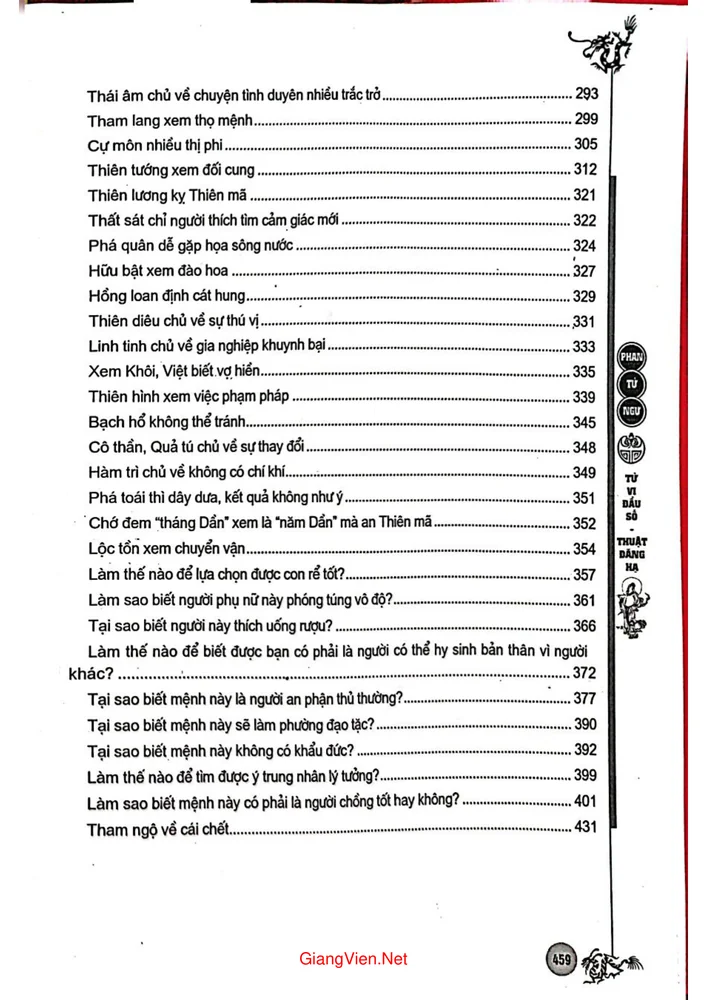 Trang 2 - Ảnh minh họa nội dung sách Tử vi đẩu số thuật đăng hạ