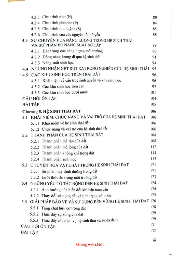 Trang 3 - Ảnh minh họa nội dung sách Giáo trình sinh thái môi trường