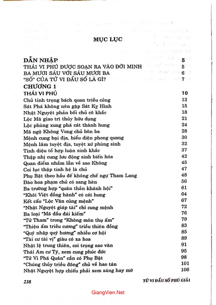 Trang 1 - Ảnh minh họa nội dung sách Tử vi đẩu số phú giải
