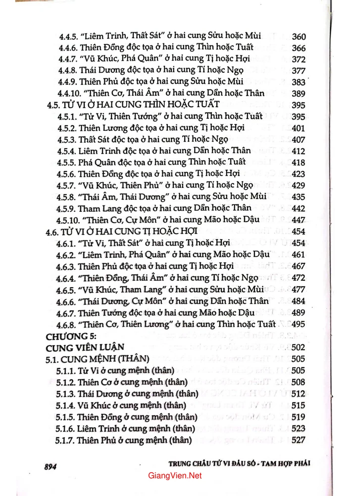 Trang 5 - Ảnh minh họa nội dung sách Trung châu tử vi đầu số tam hợp phái (tập 2)