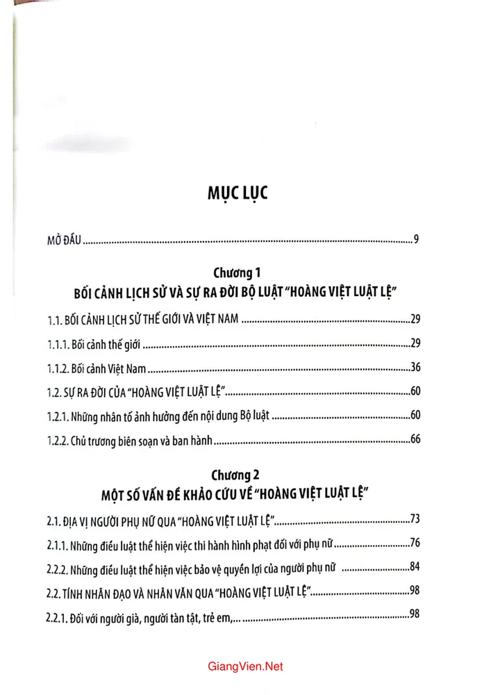 Trang 1 - Ảnh minh họa nội dung sách Hoàng Việt luật lệ một cách tiếp cận mới