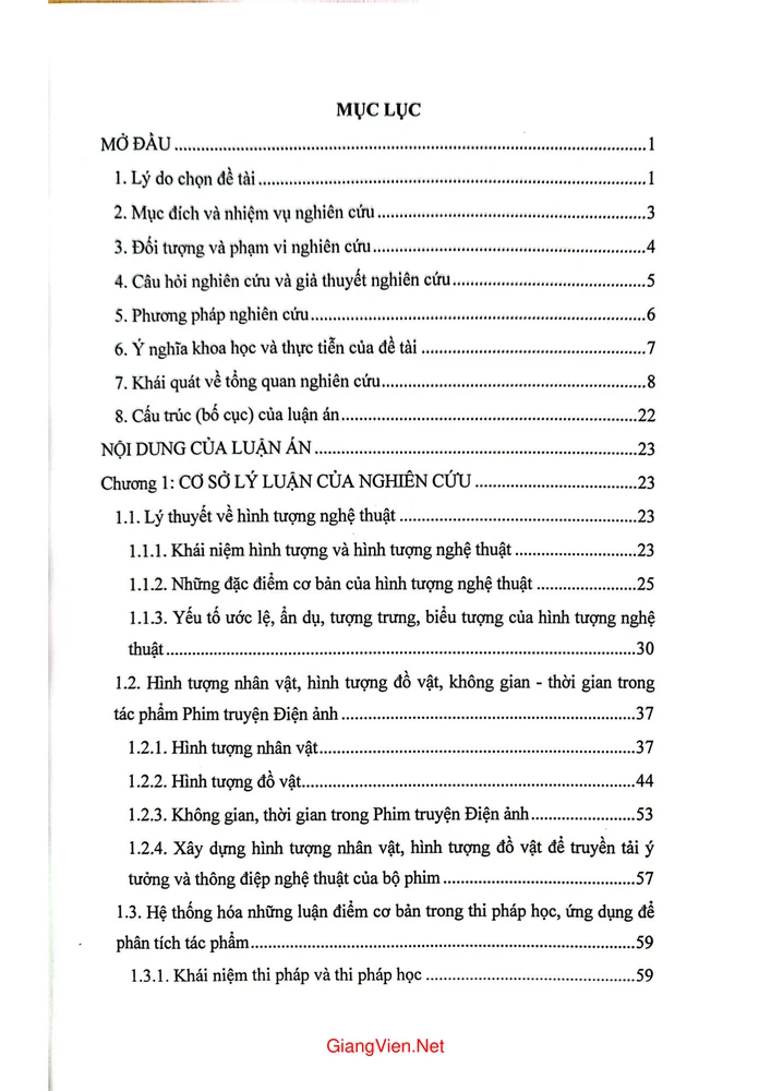 Trang 1 - Ảnh minh họa nội dung sách Hình tượng đồ vật trong phim truyện điện ảnh