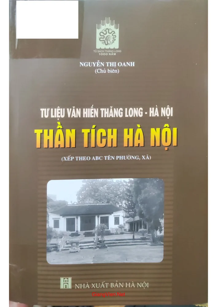 Tư liệu văn hiến Thăng Long Hà Nội, thần tích Hà Nội (tái bản)