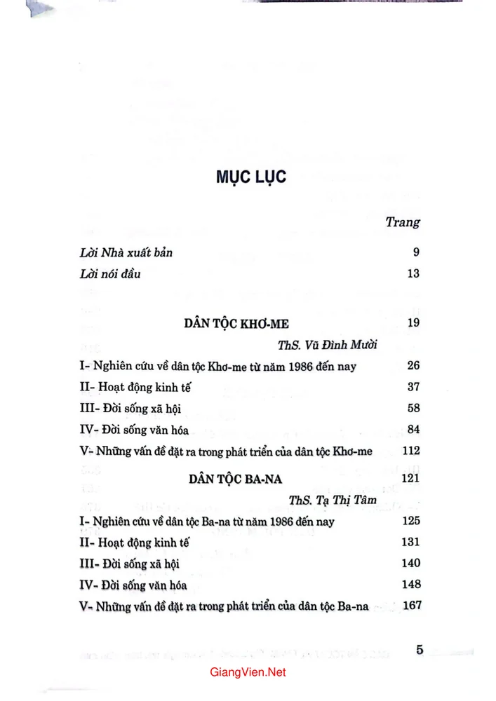 Trang 1 - Ảnh minh họa nội dung sách Các dân tộc ở Việt Nam. Tập 3 Quyển 1. Nhóm ngôn ngữ Môn Khơ Me
