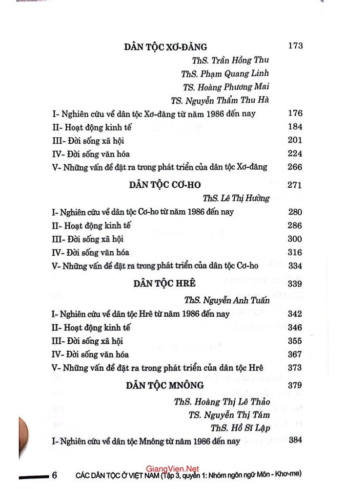 Trang 2 - Ảnh minh họa nội dung sách Các dân tộc ở Việt Nam. Tập 3 Quyển 1. Nhóm ngôn ngữ Môn Khơ Me